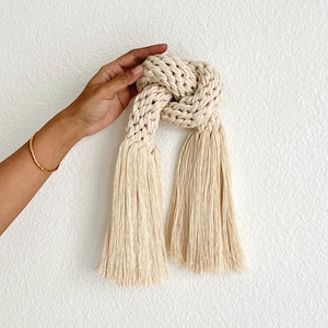 3D fiber wall art - Knotted wall Sculpture - Soft wall Sculpture-  Mid Century Modern- Macrame Knot Tassel- &quot;Holding On&quot;