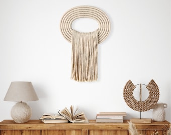 Large Rope Sculpture | Fiber art wall hanging | The Crest in Ivory