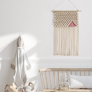 Modern Minimalist Macrame wall Hanging, Scandinavian Wall Accent, Rope knot Art, Geometric fiber art wall Decor-  The Himalayas