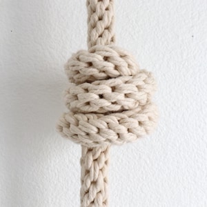 Contemporary Rope Knot Wall Hanging: Minimalist Fiber Art Sculpture