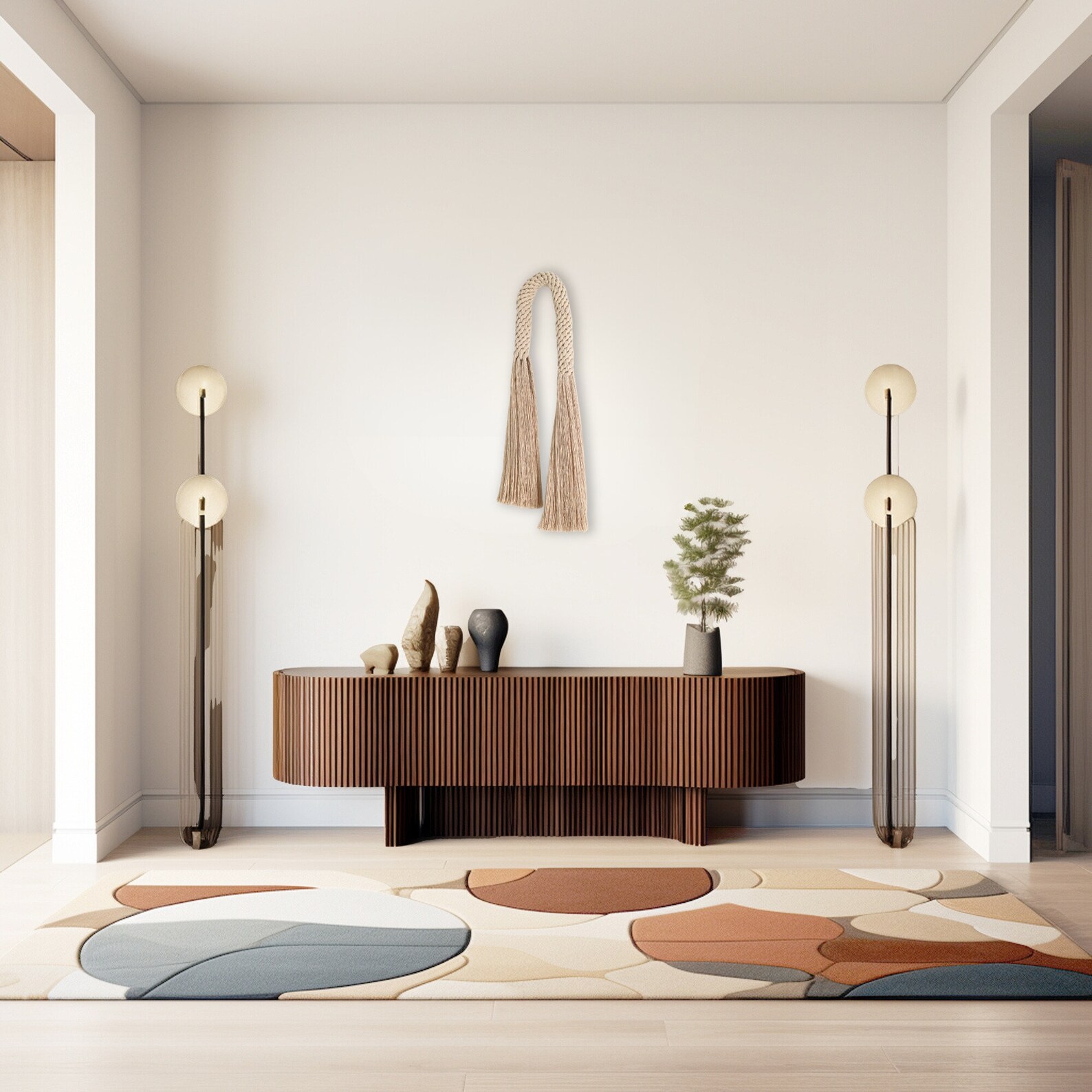 Macrame Wall Hanging Arch With Tassel, Fiber Art Sculpture, Bohemian ...