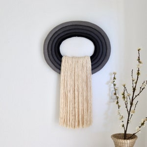 Modern Macrame Wall Hanging, fiber Art Sculpture, minimalist wall Charm, Bohemian Accent, rope Art-THE CREST