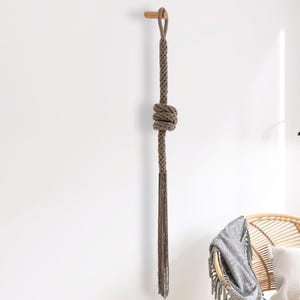 Minimalist Rope Sculpture Wall Hanging | Cotton Macrame Barrel Knot Soft Sculpture | Japandi Wall Art for Modern Homes and living spaces