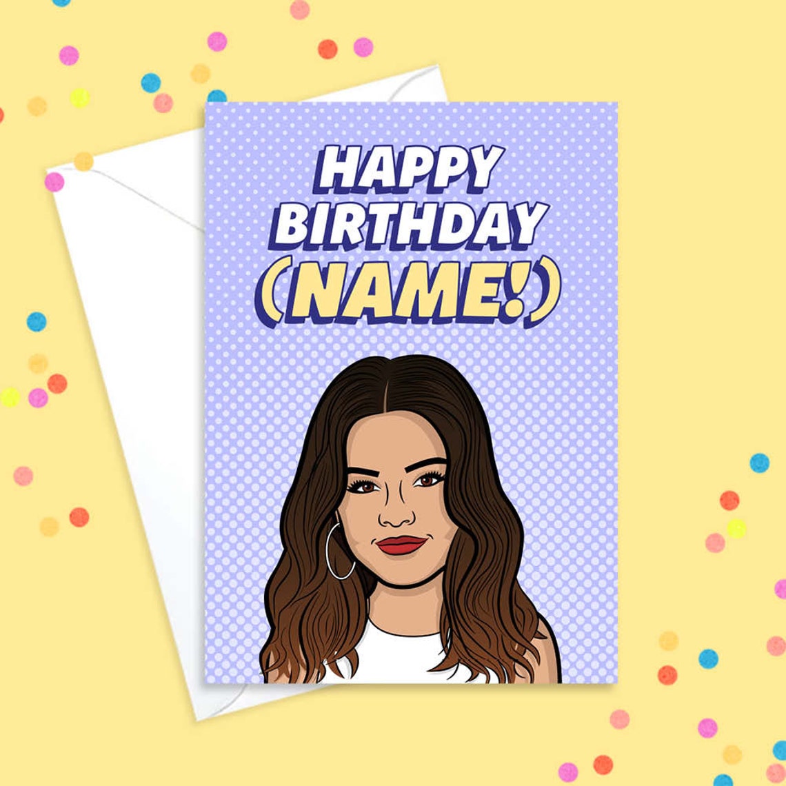 Selena Gomez Birthday Card Personalised Birthday Card for Etsy