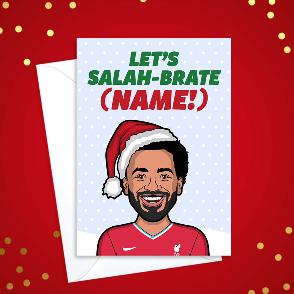 Liverpool Christmas Card Mo Salah Christmas Card For Boys Etsy