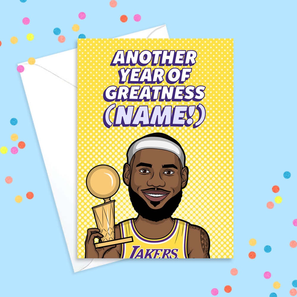Lebron James Birthday Card Personalised Birthday Card for Etsy UK