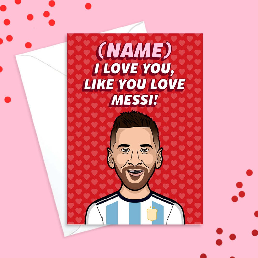 Lionel Messi Valentines Day Card for Boyfriend Argentina - Etsy UK
