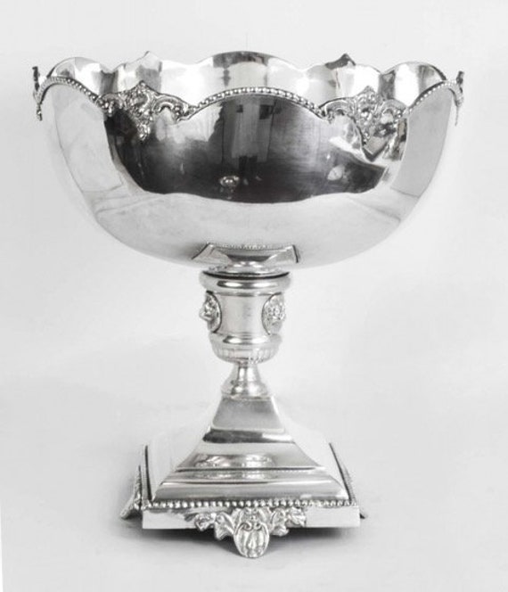 Punch Bowl ~ Silver Plated~ Ice Bucket~Champagne Wine Cooler~ Grape ~ Bar
