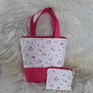 Kindertasche 2tlg,Kindertasche, Shopping Bag, Geldbörse, Geldbeutel, Kindergartentasche, Stofftasche, Einkaufstasche,Mädchentasche