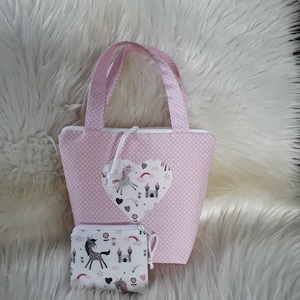Kindertasche, Kindertasche 2tlg, Kindertasche Einhorn, Mädchentasche, Shopping Bag, Mädchentasche 2tlg, Kindergartentasche, Kita Tasche