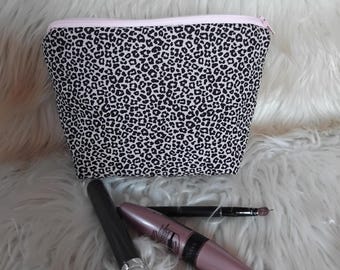 Neceser, neceser con estampado de leopardo, bolsa de aseo, bolsa para objetos pequeños, bolsa de maquillaje, estuche de maquillaje