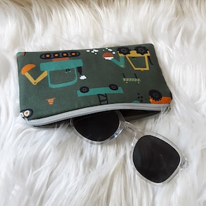 Etui für Kinderbrille, Etui für Kinder Sonnenbrille, Etui aus Stoff,Brillenetui mit Fahrzeugen
