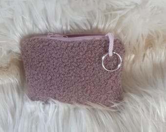 Key case, key pouch, mini wallet, key bag, small key pouch, key case made of teddy fleece
