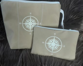 Neceser de 2 piezas, neceser de cosméticos, neceser de lona, ​​lona nueva, neceser de 2 piezas, estuche de aseo de 2 piezas