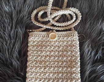 Bolso para el móvil, bolso de hombro, bolso cruzado, bolso de ganchillo para el móvil, bolso de estilo boho para festivales