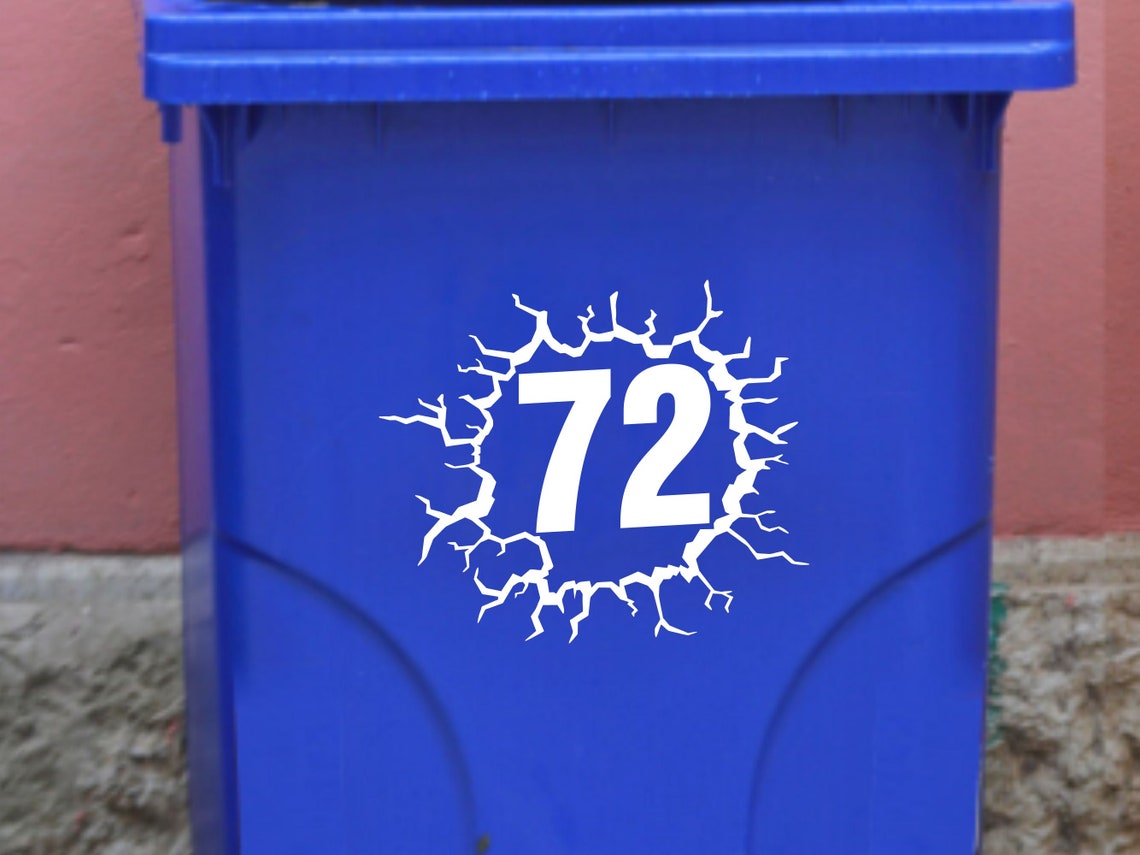 Wheelie Bin Vinyl Number Stickers SelfAdhesive Etsy