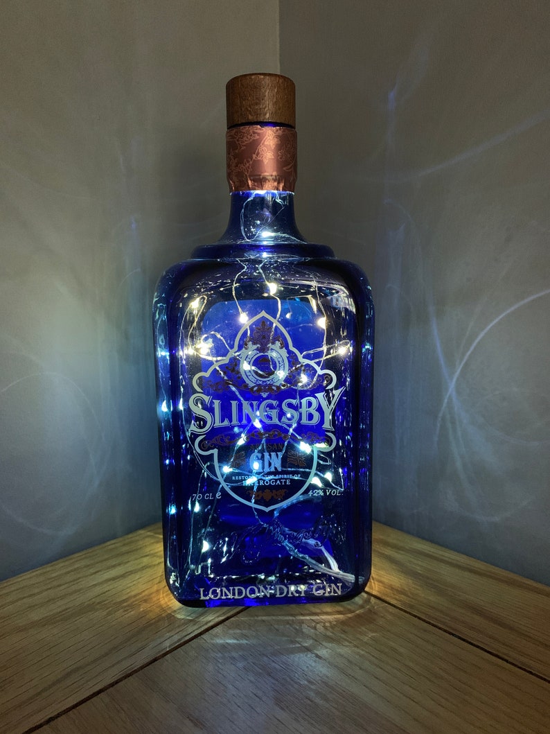 Fairy light Illuminated Gin Bottle FREE SHIPPING to UK Etsy