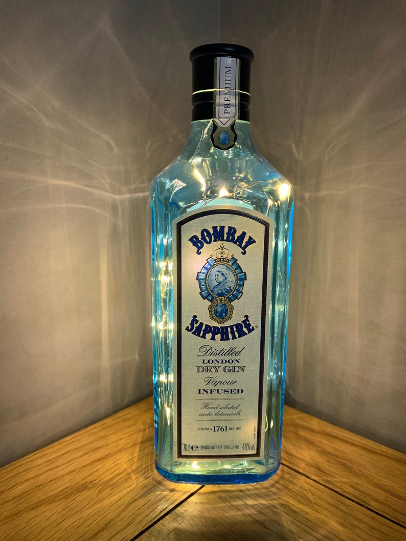 Fairy light Illuminated Gin Bottle FREE SHIPPING to UK Etsy