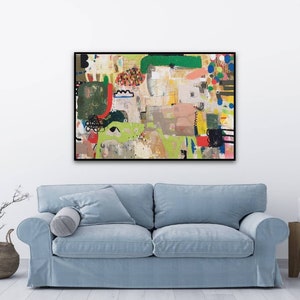 Extra Large abstract painting , Colorful painting for living room and bedroom , Bright original wall art ,  Contemporary modern painting