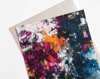 Floral Abstract Art Print, Colorful Home Decor (11x14)