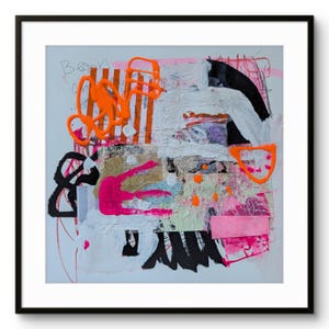 Oryginalny abstrakcyjny kolaż, nowoczesny wystrój domu (11,8 x 11,8 cala)