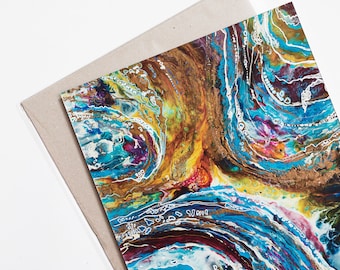 Stampa artistica astratta blu cobalto – Decorazione moderna per la casa (14x11)