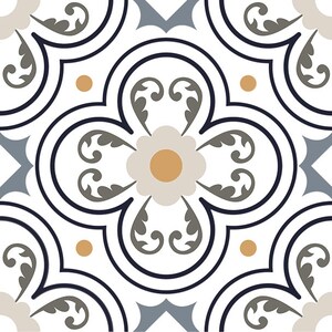 1752 Horta - 6x6 oder 4,25 "x 4,25" seidenmatte weiße Fliese -Dekorative Fliese, Akzentfliese, Musterfliese, Fliesenwandbild