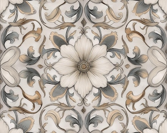 2039 - Elysian Mandala - 8x8 6x6 4.25x4.25 - Floral Tile, Decorative Tile, accent tile, Kitchen Bathroom Tile, Botanical Tile, Modern tile