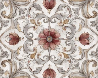 2017 - Vintage Rose - 8x8 6x6 4.25x4.25 - Satin or Gloss - Vintage Tile, Rose Tile,Decorative Tile, Floral Tile Kitchen Backsplash, Bathroom