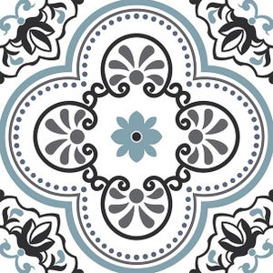 1758 -3 Ameca Green - 6" x 6" or 4.25" x 4.25"   Satin finish bright White  - Decorative Tile, Accent Tile, Pattern Tile, Tile Mural
