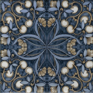 Kiln Fired Version Amalfi Coast Blue - Gloss finish in White 6"x6" - Decorative Tile, Accent Tile, Pattern Tile