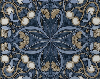 Kiln Fired Version Amalfi Coast Blue - Gloss finish in White or Biscuit 6"x6" or 4.25" x 4.25" - Decorative Tile, Accent Tile, Pattern Tile