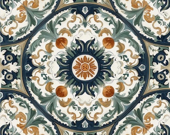 2013 -Tuscan Sun - 8x8 6x6 4.25x4.25 -Satin Matte or Gloss,Mediterranean Tile, Blue Tile, Vintage Tile, Decorative Accent Tile. Spanish Tile