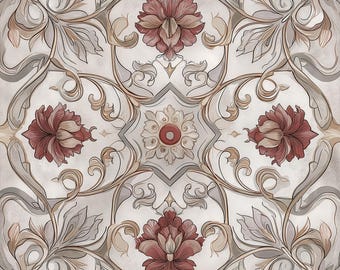 2020 - Floral Blossom - 8x8 6x6 4.25x4.25 - Satin or Gloss - Rose tile, Decorative Accent Tile, Vintage Tile, Botanical tile, Floral Tile