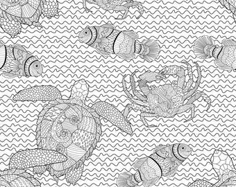 1900 - Turtles- 8x8  6 x 6  4.25x4.25  Satin white matte tile - Decorative tile, Accent Tile, Pattern Tile, Tile Mural