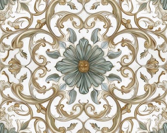 2032- Bramblecrest - 8x8 6x6 4.25x4.25 -Satin/Gloss -Decorative Tile - Floral Tile - kitchen backsplash tile -Bathroom Fireplace - Blue Tile