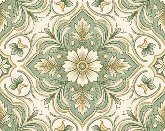 2007 - Antique Sage - 8x8 6x6 4.25x4.25 - Decorative accent pattern tile- Vintage Tile Sage Green Tile