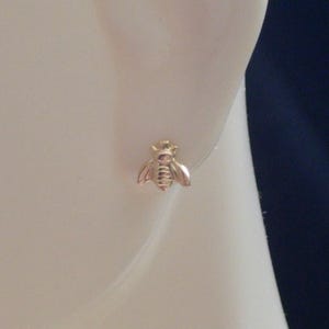 14K Gold Filled Bee Earrings, Tiniest Gold Bee Studs, Gold Bee Earrings, Minimalist Earrings, 14K GF Bee Earrings, Dainty Earrings
