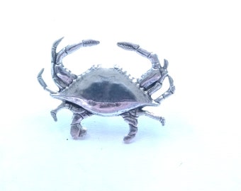 The Silver Crab Pin, Crab Jewelry, Antiqued Silver Crab Pin, Beach Jewelry, Crab Accessory, Crab Tie Tack, Crab Hat Pin, Crab Lapel Pin