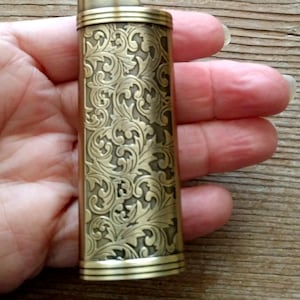 Running Fox Cigarette Case, Ornate Antiqued Brass Cigarette or Card Case image 6