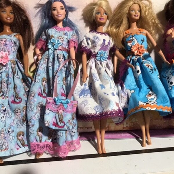 Frozen Barbie Dress Etsy