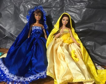 Robes et capes de princesse BARBIE faites à la main