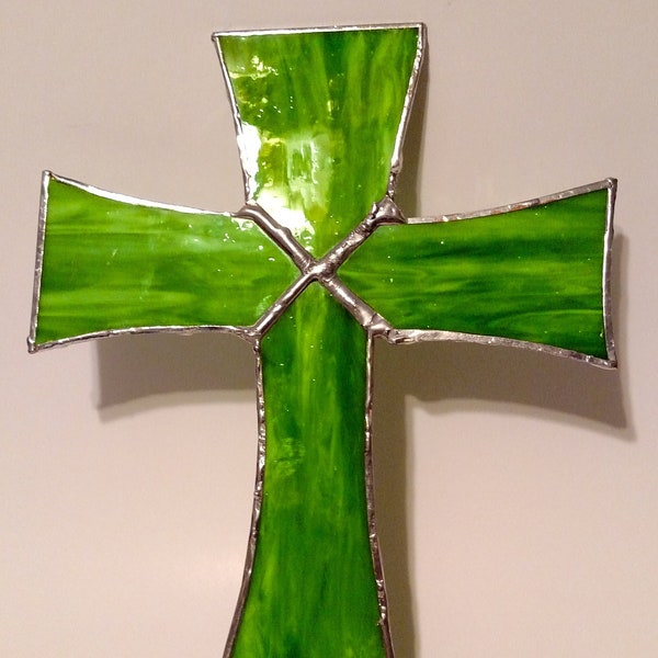 Green Stained Glass Cross