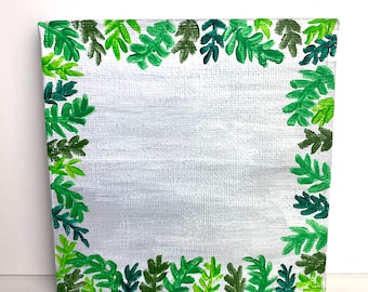 Mini original painting with fern frame - personalizable and customizable