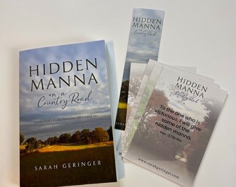 Hidden Manna on a Country Road personally signed book with bookmark and scripture cards