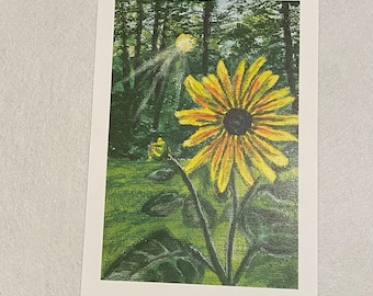 Sunflower in woods print