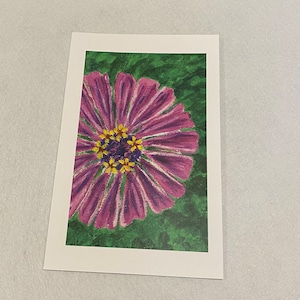 Zinnia Art Print: Full Color Acrylic Painting