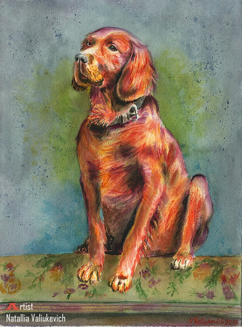 Original art Custom portrait Painting From Photo Custom Watercolor Pet Portrait Commission work Painting dog Hire an artist