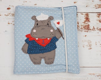 Book cover mini library for Pixi books matching motif hippo