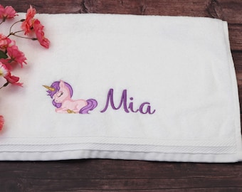 personalized towel unicorn 50 x 100 cm